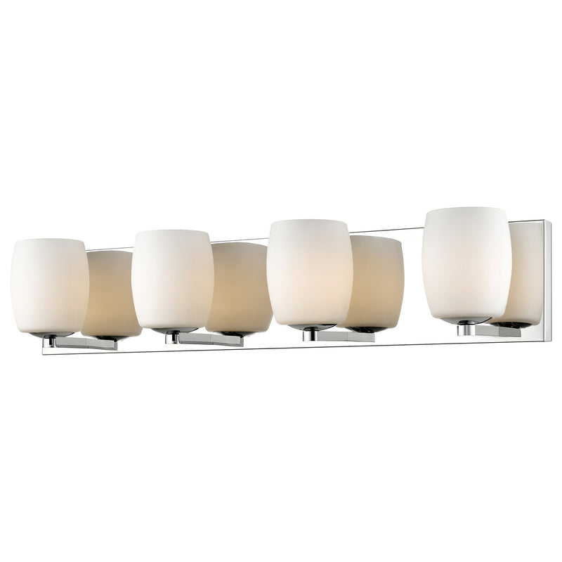 Serenity 4-Light Vanity in Mirrored Stainless Steel Finish