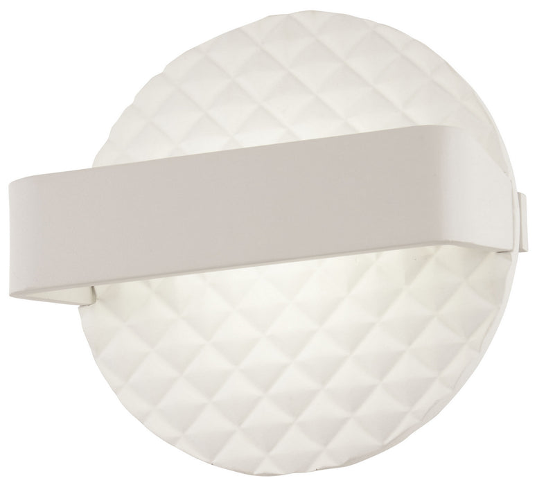 Quilted LED Wall Sconce in Matte White with White