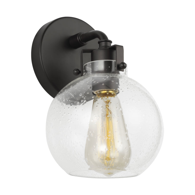 Clara Bath Sconce in Oil Rubbed Bronze with Clear Seeded�Glass