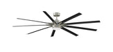Odyn 84 inch Fan in Brushed Nickel with Black Blades and LED Light Kit