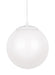 Leo - Hanging Globe Medium LED Pendant in White with Smooth White�Glass