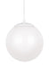 Leo - Hanging Globe Medium LED Pendant in White with Smooth White�Glass