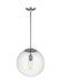 Leo - Hanging Globe One Light Pendant in Satin Aluminum