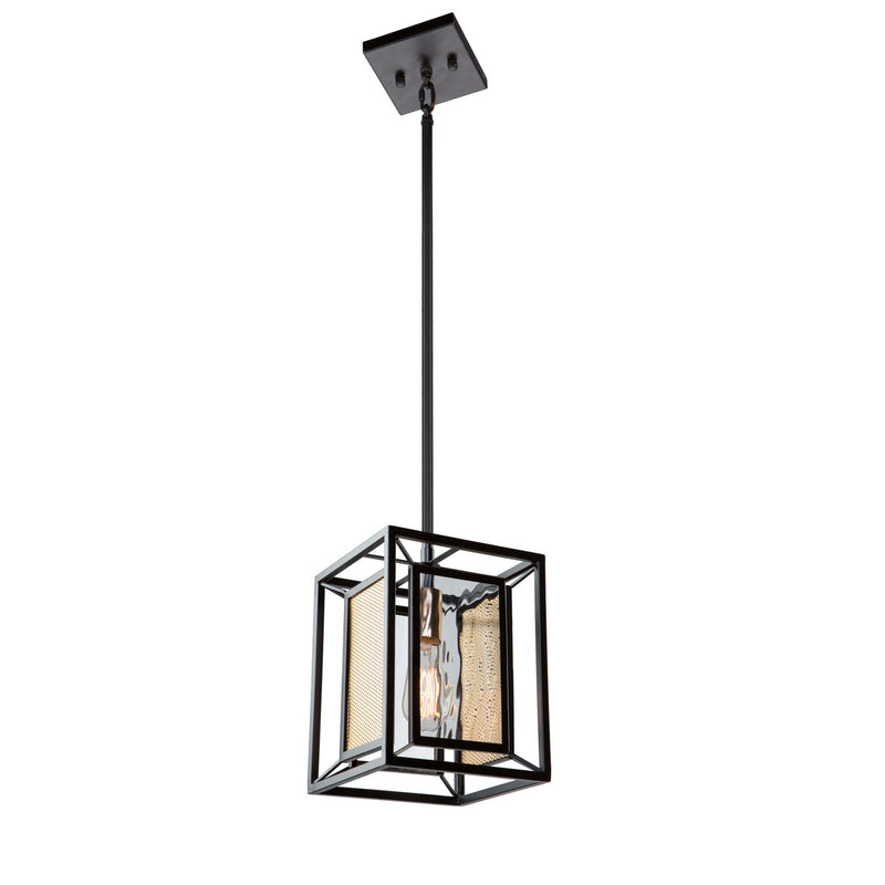 Chadwick Pendant  in Dark Bronze and Satin Brass