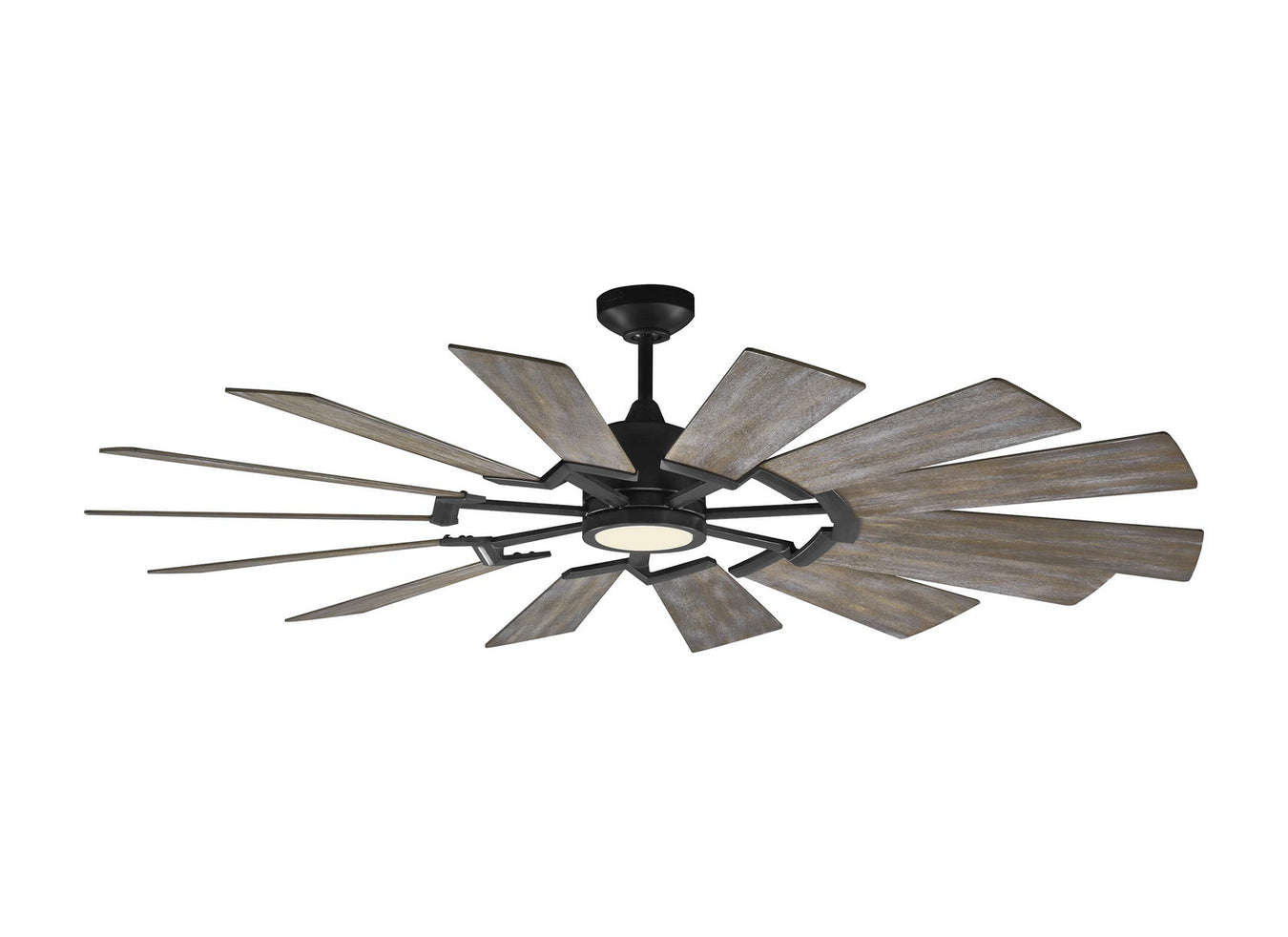 Prairie 62 Ceiling Fan in Aged Pewter with Light Grey Weathered Oak Blade