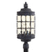 Mallorca 4-Light Post Mount in Spanish Iron & Champagne Hammered Glass - Lamps Expo