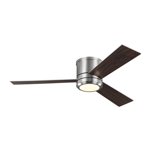 Clarity Max Ceiling Fan in Brushed Steel with American Walnut / Silver Blade