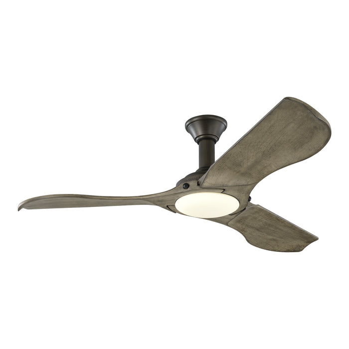 Minimalist Ceiling Fan in Aged Pewter with Light Grey Weathered Oak Blade