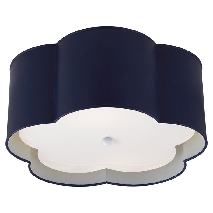 Bryce Two Light Flush Mount in French Navy and White
