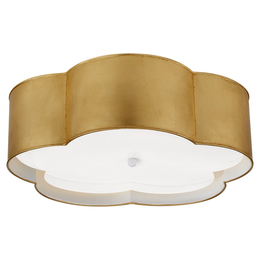 Bryce Four Light Flush Mount in Gild and White