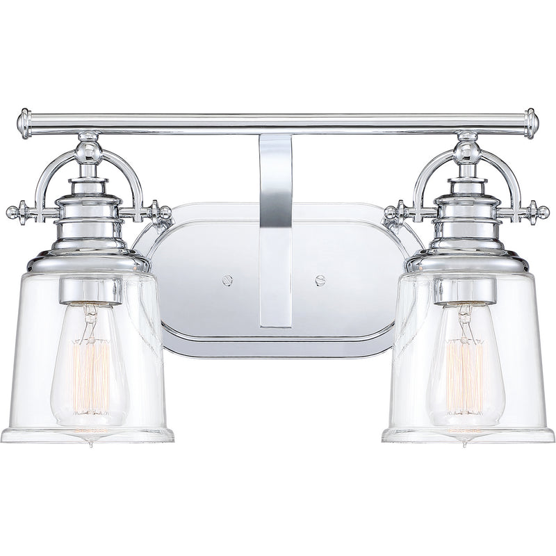 Grant 2-Light Bath Vanity in Polished Chrome