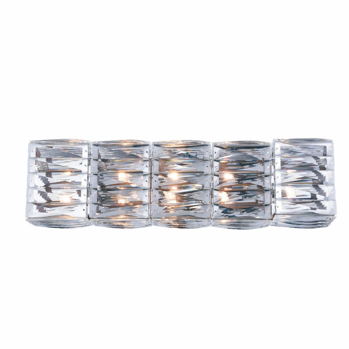 Cuvette 5-Light Vanity Wall Sconce in Chrome with Clear Royal Cut Crystal