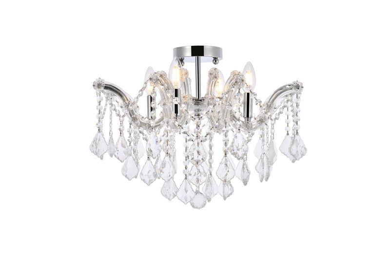 Maria Theresa 4-Light Flush Mount in Chrome with Clear Royal Cut Crystal