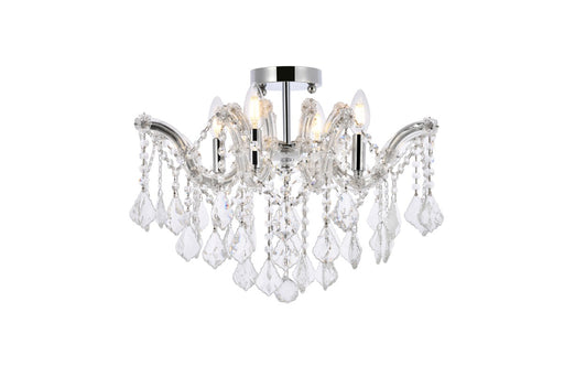 Maria Theresa 4-Light Flush Mount in Chrome with Clear Royal Cut Crystal
