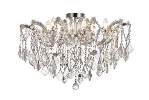 Maria Theresa 6-Light Flush Mount in Chrome with Clear Royal Cut Crystal