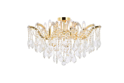 Maria Theresa 6-Light Flush Mount in Gold with Clear Royal Cut Crystal