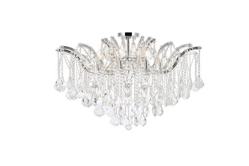 Maria Theresa 8-Light Flush Mount in Chrome with Clear Royal Cut Crystal