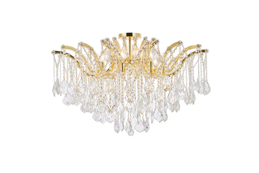 Maria Theresa 8-Light Flush Mount in Gold with Clear Royal Cut Crystal