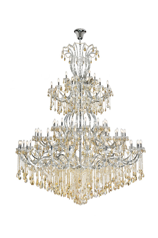 Maria Theresa 84-Light Chandelier in Chrome with Golden Shadow (Champagne) Royal Cut Crystal