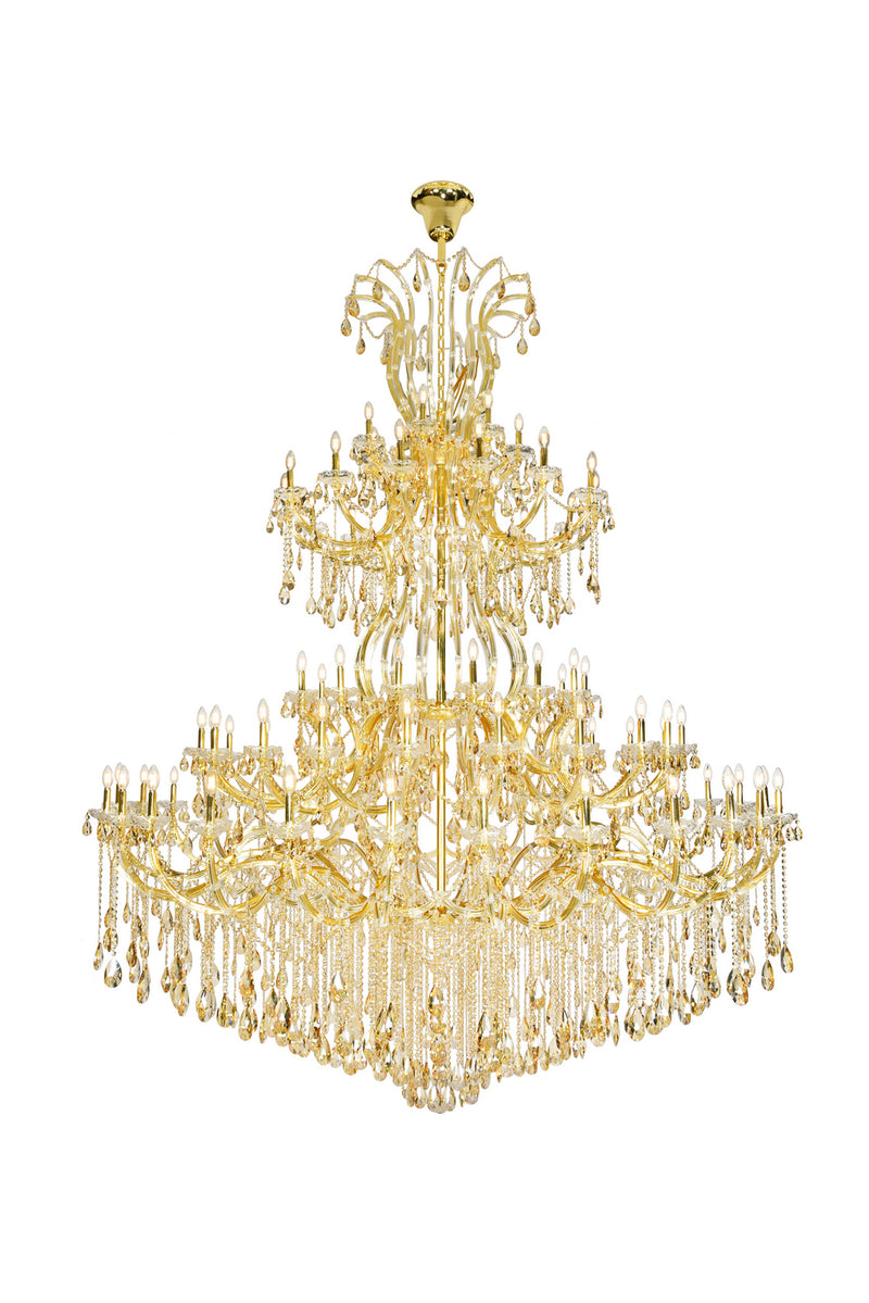 Maria Theresa 84-Light Chandelier in Gold with Golden Shadow (Champagne) Royal Cut Crystal