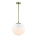 Dixon 1-Light Pendant with Rod in Aged Brass