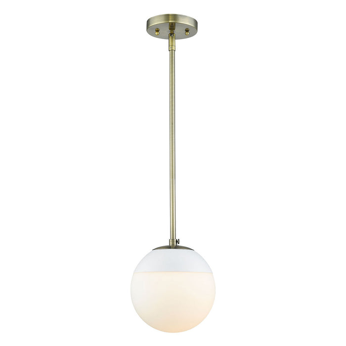 Dixon Small Pendant with Rod (Convertible) in Aged Brass