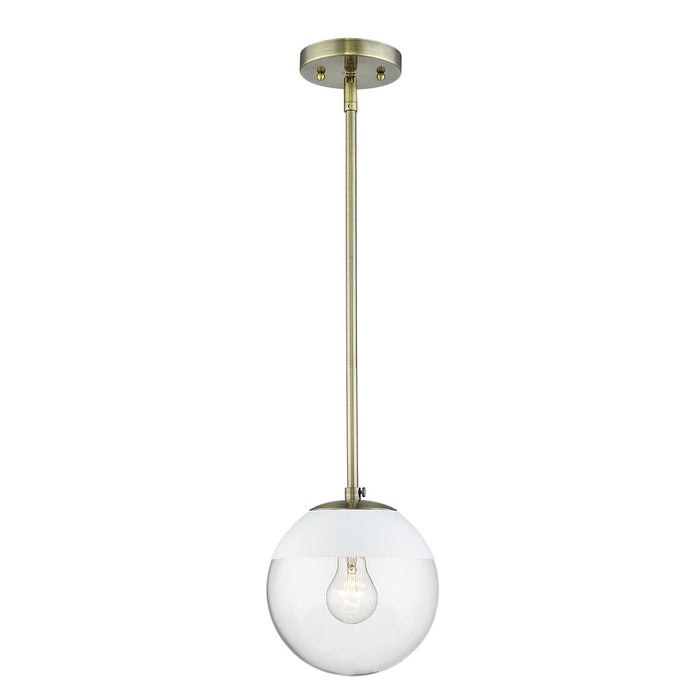 Dixon Small Pendant with Rod (Convertible) in Aged Brass