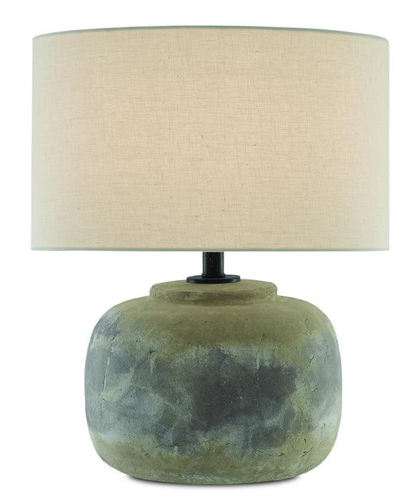 Beton 1 Light Table Lamp in Antique Earth with Light Beige Linen Shade