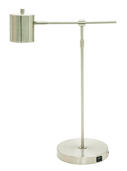 Morris Adjustable LED Table Lamp with USB port in Satin Nickel