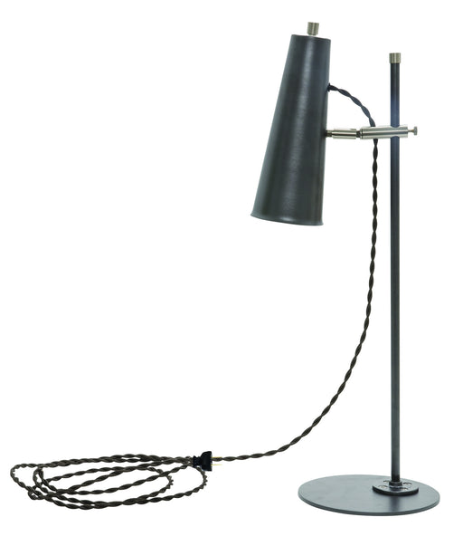 Norton Adjustable LED Table Lamp in Granite with Satin Nickel Accents