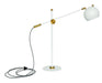 Orwell LED Counterbalance Table Lamp in White with Weathered Brass Accents