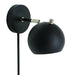 Orwell LED Wall Lamp in Black with Satin Nickel Accents