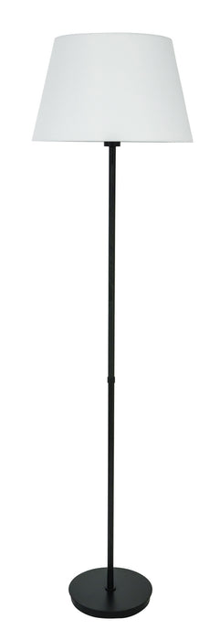 Vernon 3-bulb Floor Lamp in Black with Fine White Linen Shade