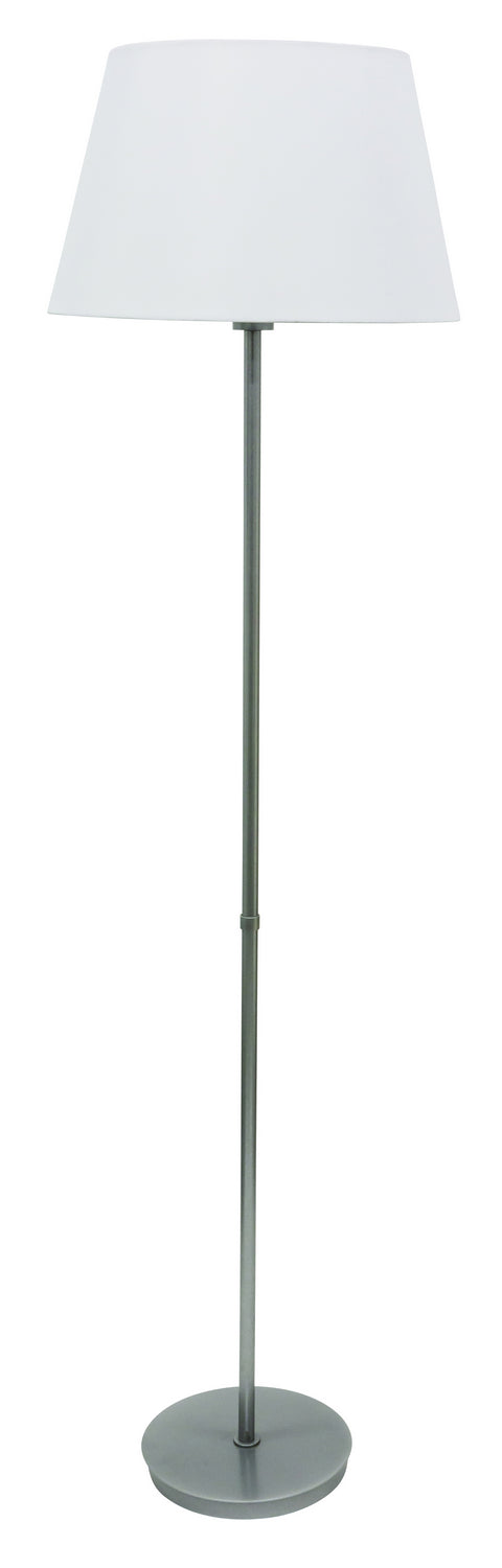 Vernon 3-bulb Floor Lamp in Platinum Gray with Fine White Linen Shade