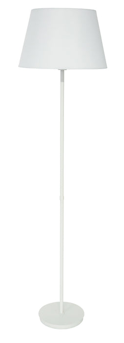 Vernon 3-bulb Floor Lamp in White with Fine White Linen Shade