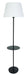 Vernon 3-bulb Floor Lamp with Table in Black with Fine White Linen Shade