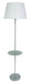 Vernon 3-bulb Floor Lamp with Table in Platinum Gray with Fine White Linen Shade