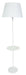 Vernon 3-bulb Floor Lamp with Table in White with Fine White Linen Shade