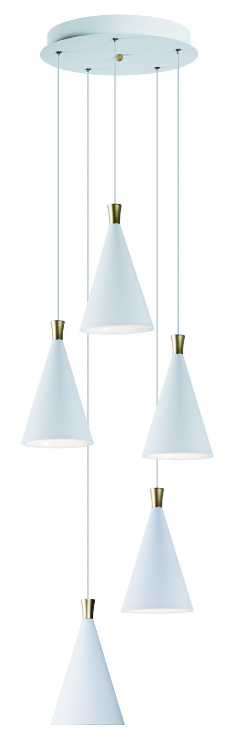 Norsk LED Pendant in White / Metallic Gold - Lamps Expo