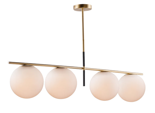 Vesper 4-Light Pendant in Satin Brass / Black - Lamps Expo