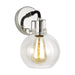 Clara Bath Sconce in Polished Nickel/Textured Black with Clear Seeded�Glass