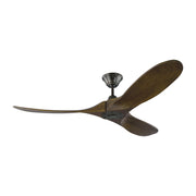 Maverick II Ceiling Fan in Matte Black with Dark Walnut Blade
