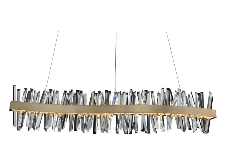 Allegri (030258-038) Glacier 60" LED Wave Island in Brushed Champagne Gold