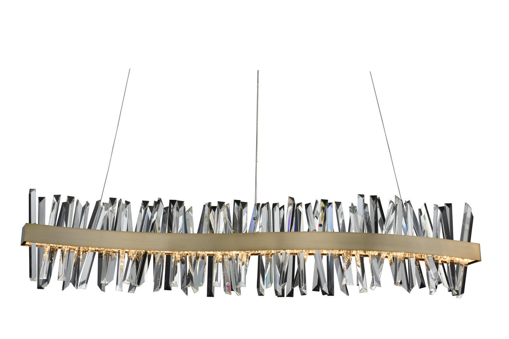 Allegri (030258-038) Glacier 60" LED Wave Island in Brushed Champagne Gold