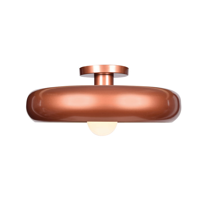 Bistro (s) Round Colored LED Semi Flush Mount in Copper and Gold Finish