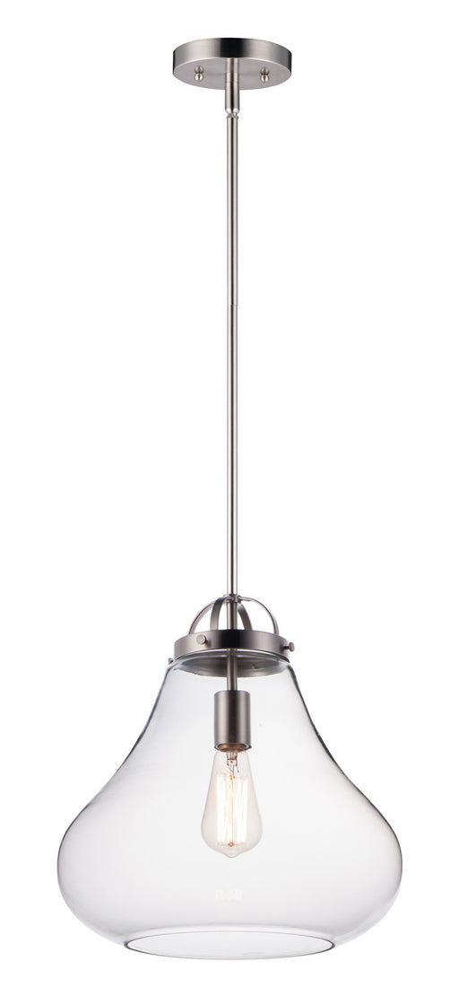 Stella 1-Light Pendant in Satin Nickel with Clear Glass