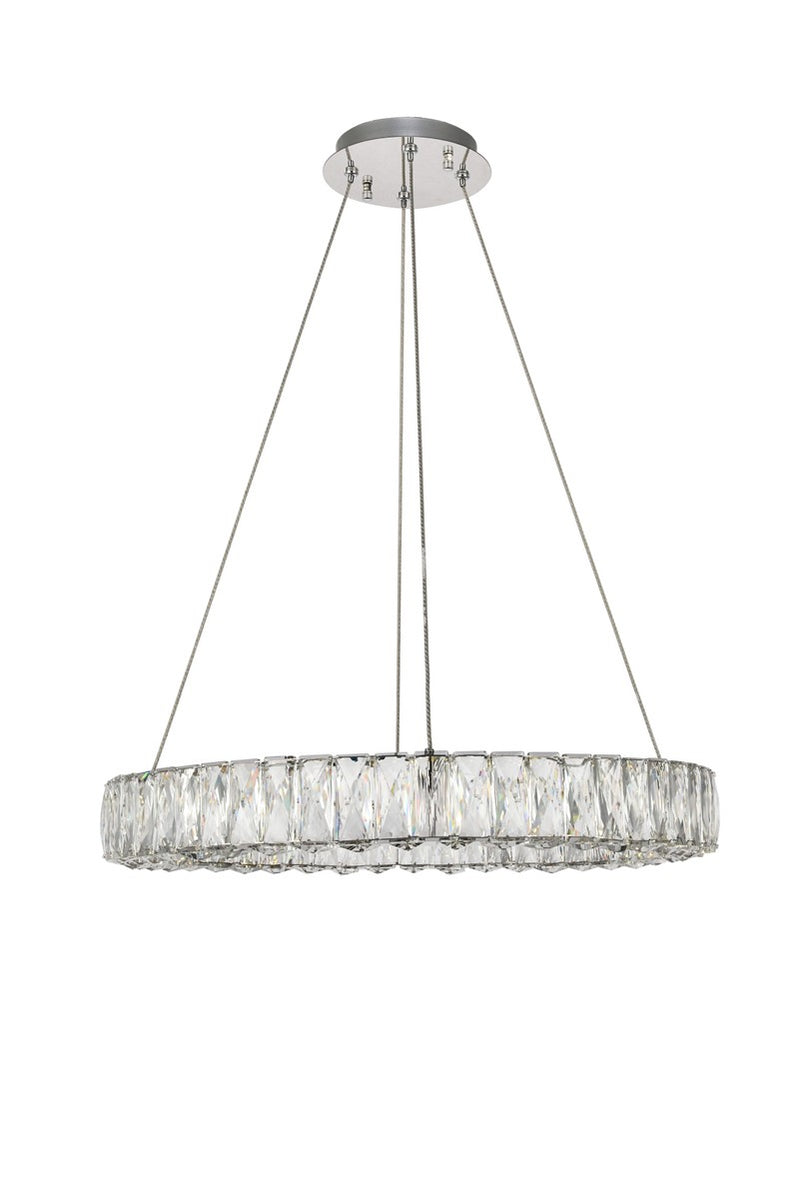 Monroe Chandelier in Chrome with Clear Royal Cut Crystal