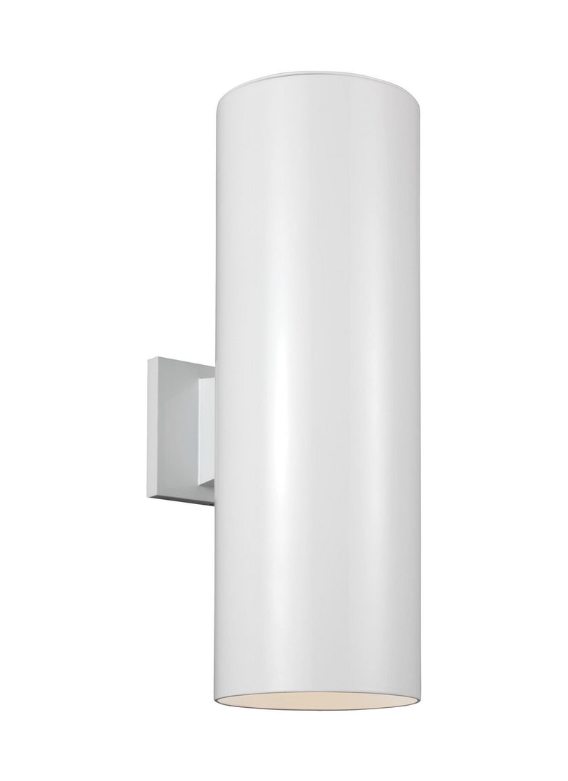 Large Two Light Outdoor Wall Lantern in White with Tempered Glass�Glass