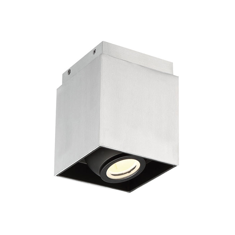 Box 1 Light Flush Mount in Brushed Aluminum - Lamps Expo