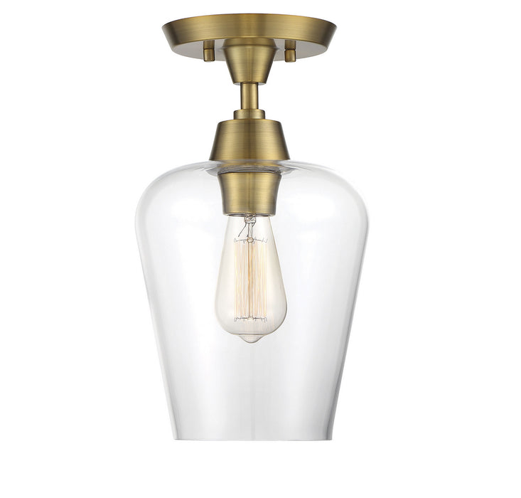 Octave 1-Light Semi-Flush in Warm Brass